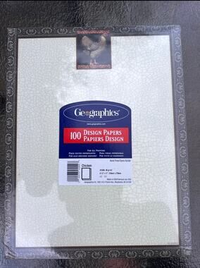 Chicken Design Paper Geographics 
8.5" x 11" 100 Sheets Acid Free All Printer,